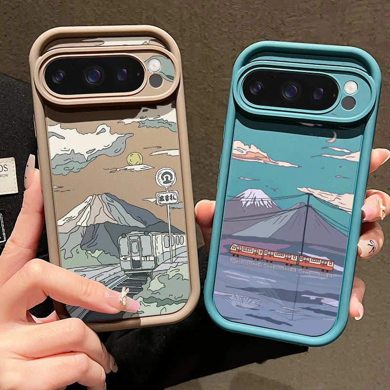 Landscape Pattern Silicone Pixel Case