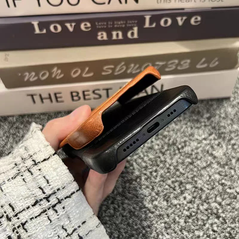 Business Splice Leather Nylon Fabric Case
