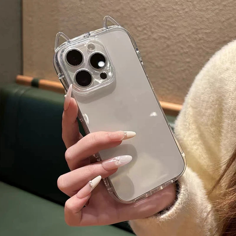 Transparent Cute Cat Ear Case
