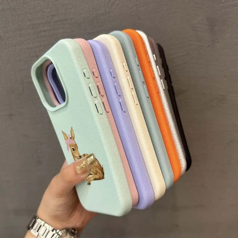 Retro Deer Lychee Pattern Case