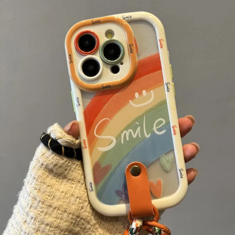 Rainbow Smilley Ink Wrist Case