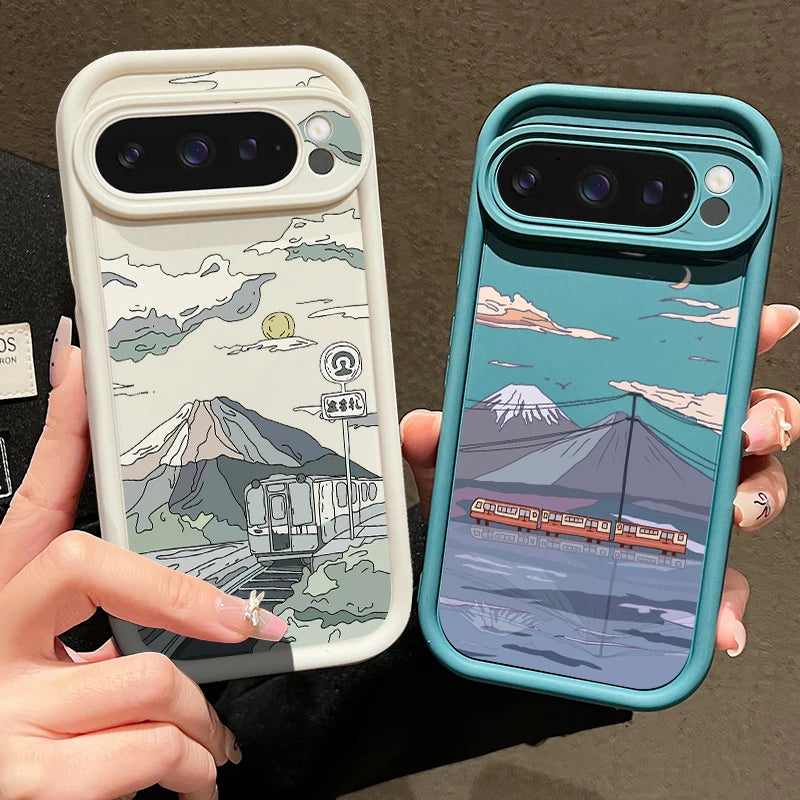 Landscape Pattern Silicone Pixel Case