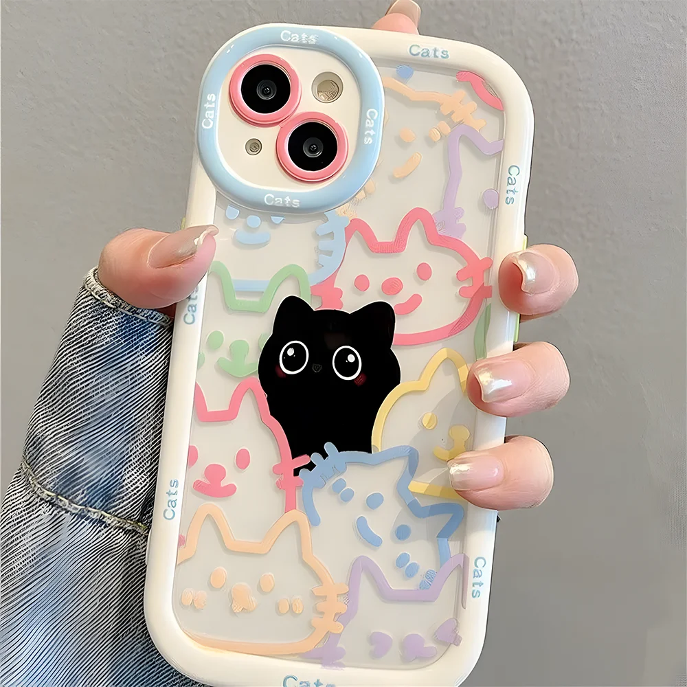 Cute Black Baby Cat Silicone Case