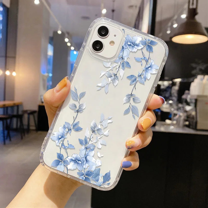 Soft Floral Silicone Clear Case