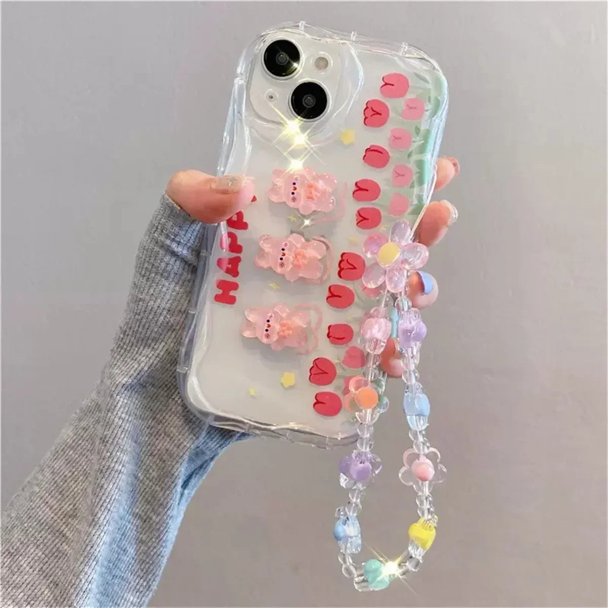 Bear Charm Lanyard Case