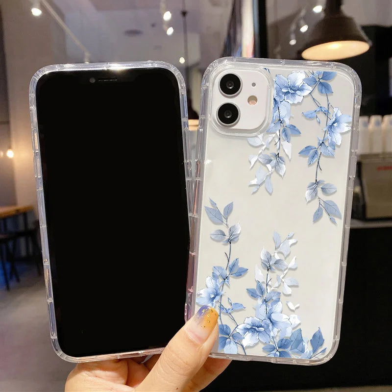 Soft Floral Silicone Clear Case