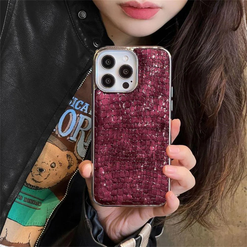 Luxury Croc Gloss Case