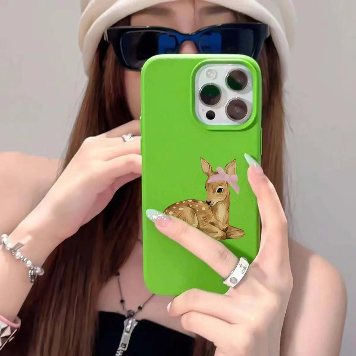 Retro Deer Lychee Pattern Case