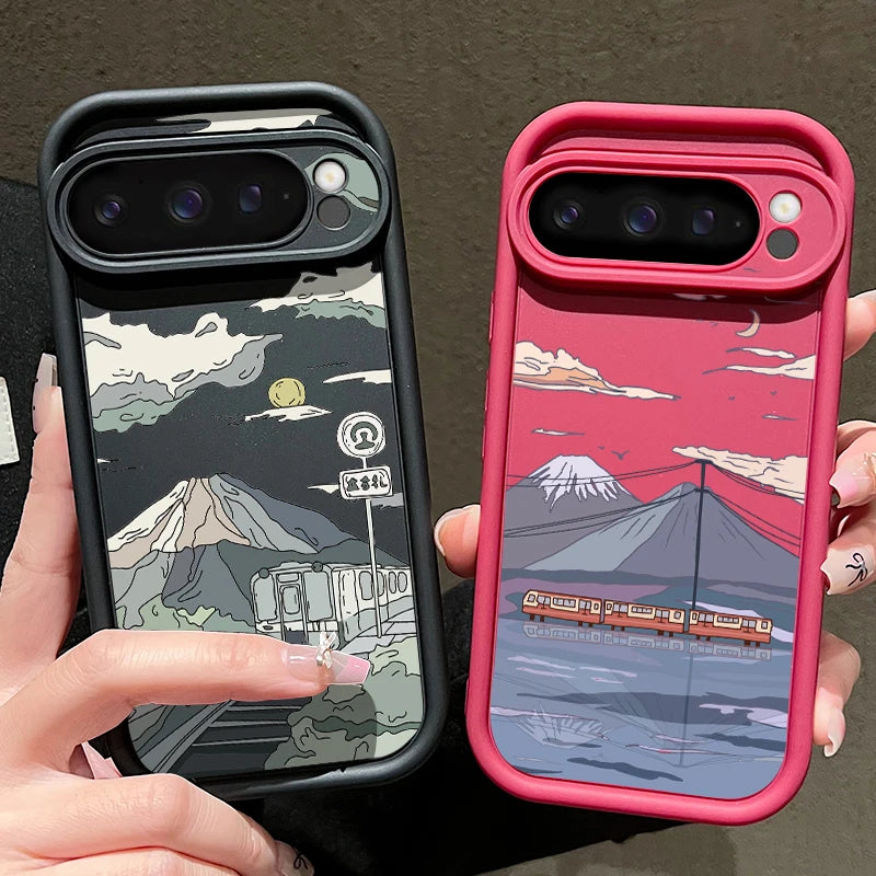Landscape Pattern Silicone Pixel Case