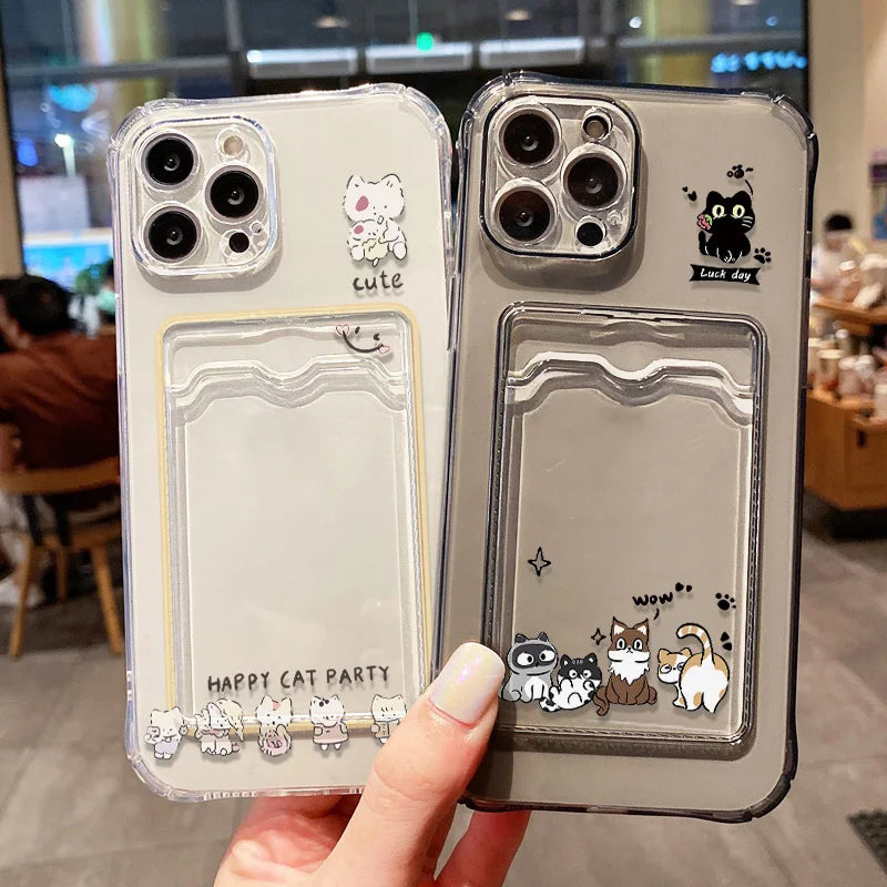 Aesthetic Floral Card Holder Case