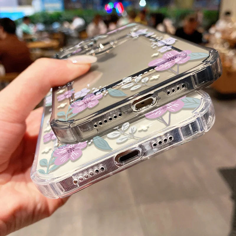Aesthetic Floral Card Holder Case