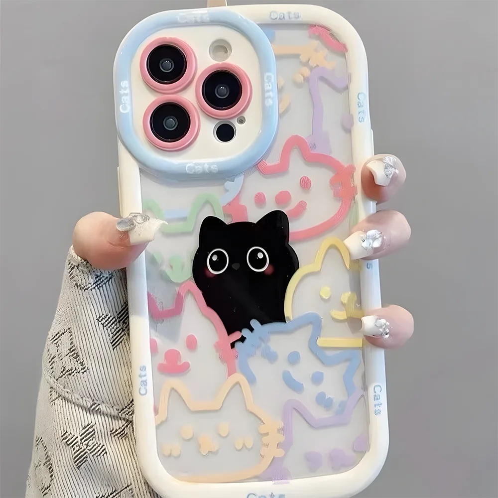 Cute Black Baby Cat Silicone Case