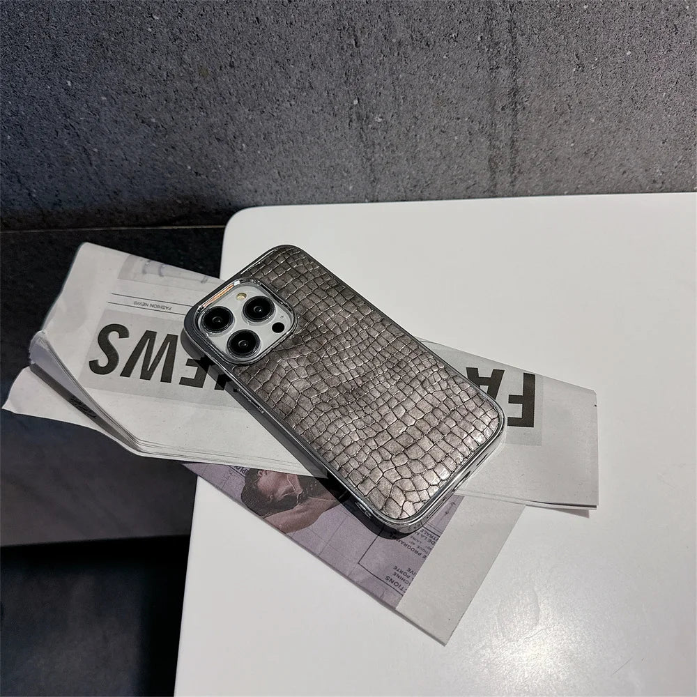 Luxury Croc Gloss Case