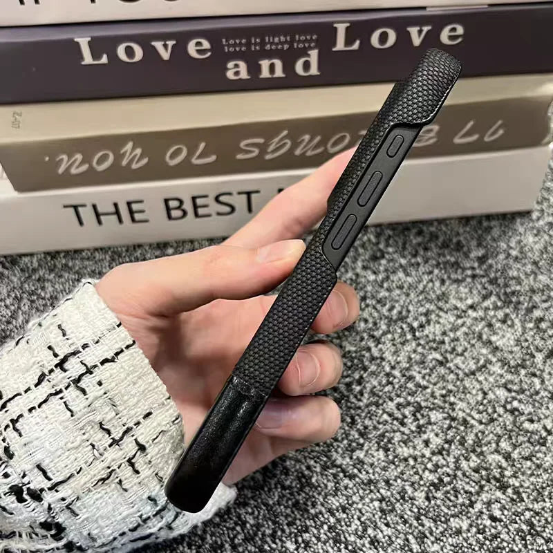 Business Splice Leather Nylon Fabric Case