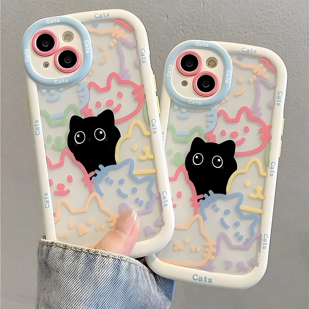 Cute Black Baby Cat Silicone Case