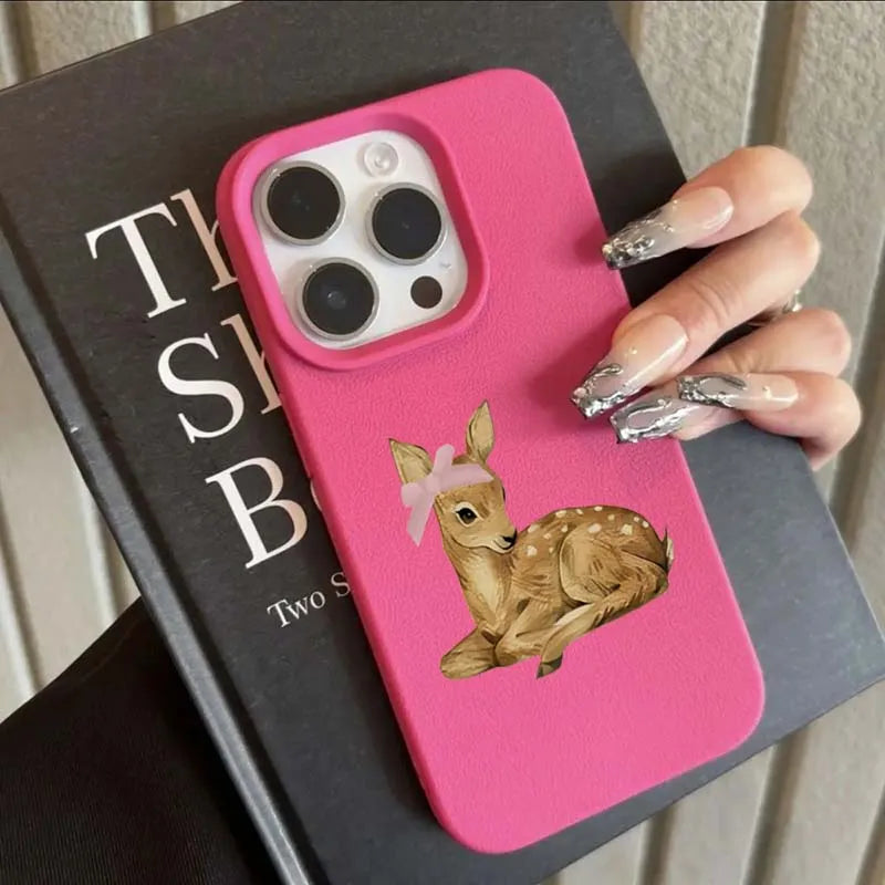 Retro Deer Lychee Pattern Case