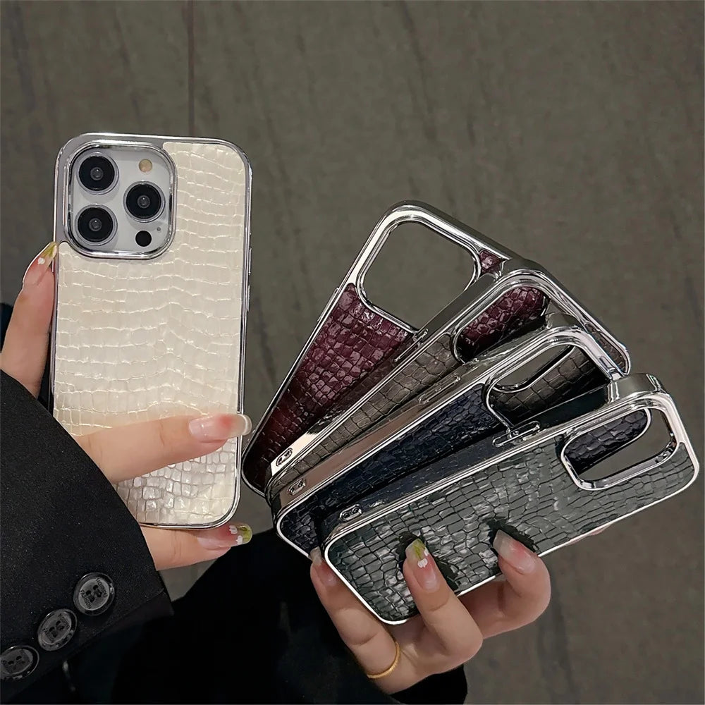 Luxury Croc Gloss Case