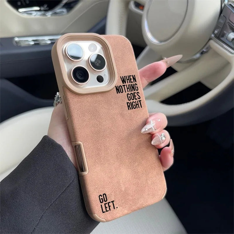 Lettered Faux Leather Textured Case