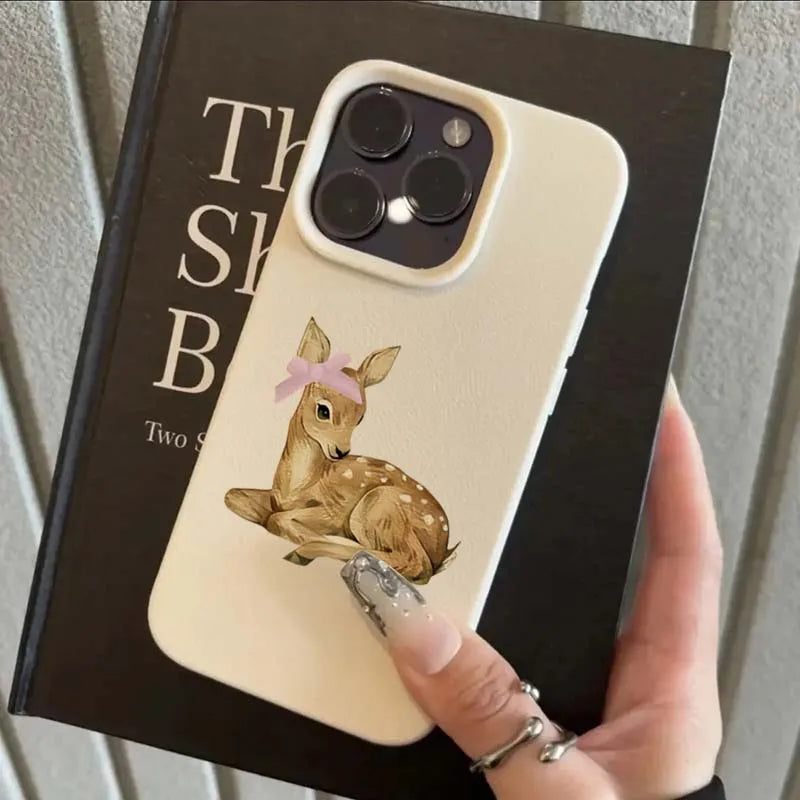 Retro Deer Lychee Pattern Case