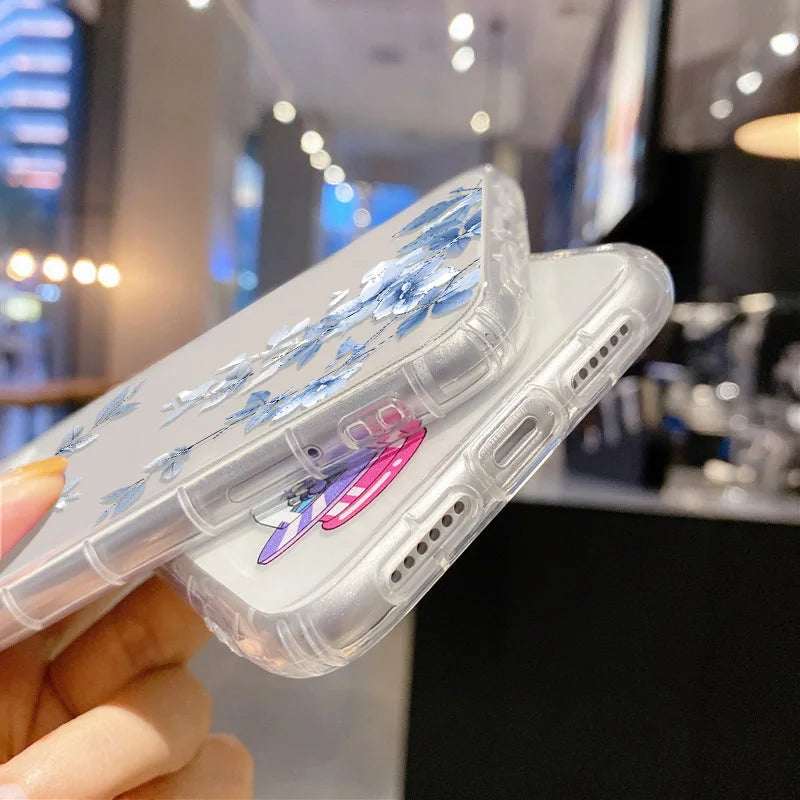 Soft Floral Silicone Clear Case