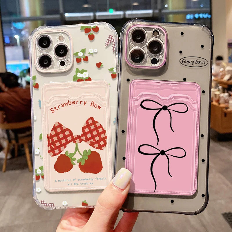 Aesthetic Floral Card Holder Case