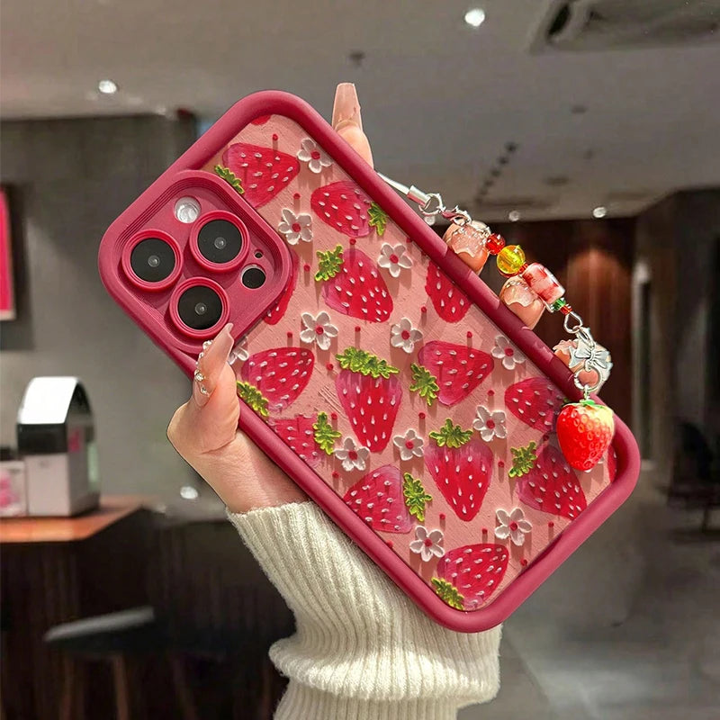 Strawberry Flower Pendant Case
