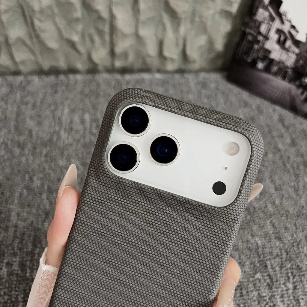 Business Splice Leather Nylon Fabric Case