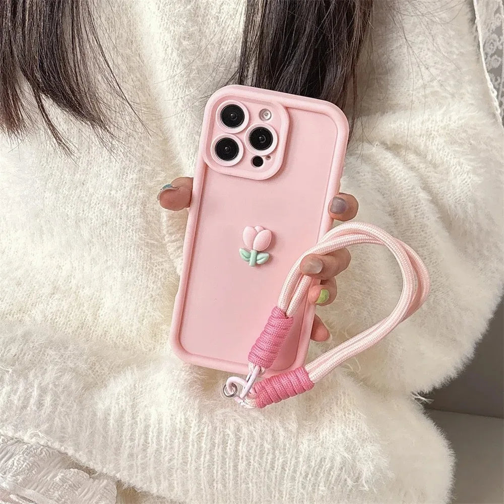 Tulip Charm Lanyard Case
