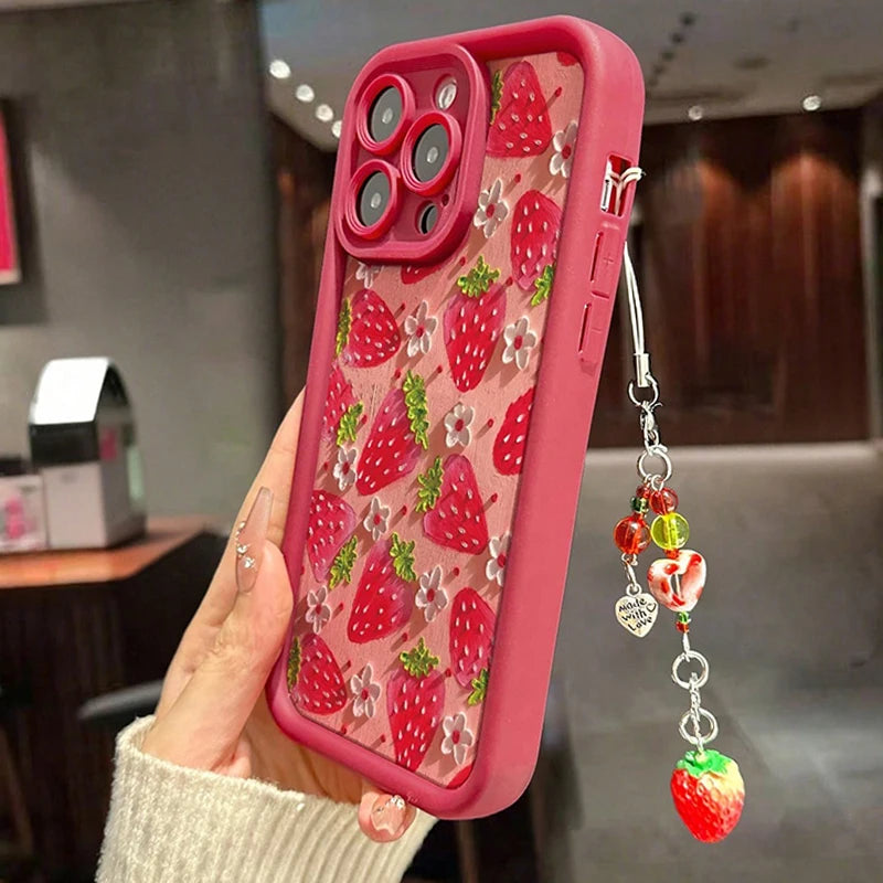 Strawberry Flower Pendant Case