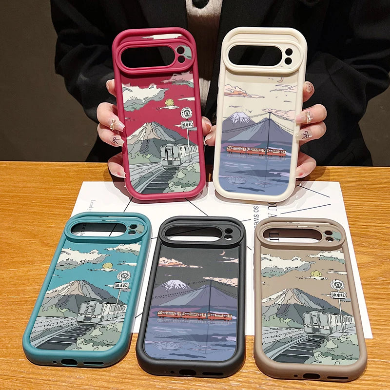 Landscape Pattern Silicone Pixel Case