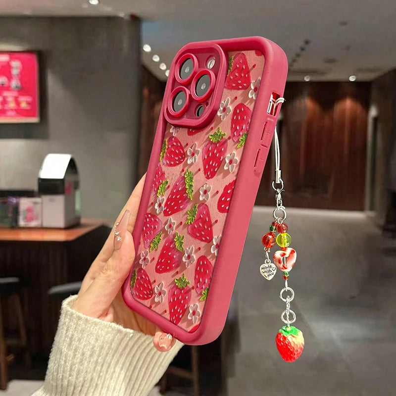Strawberry Flower Pendant Case