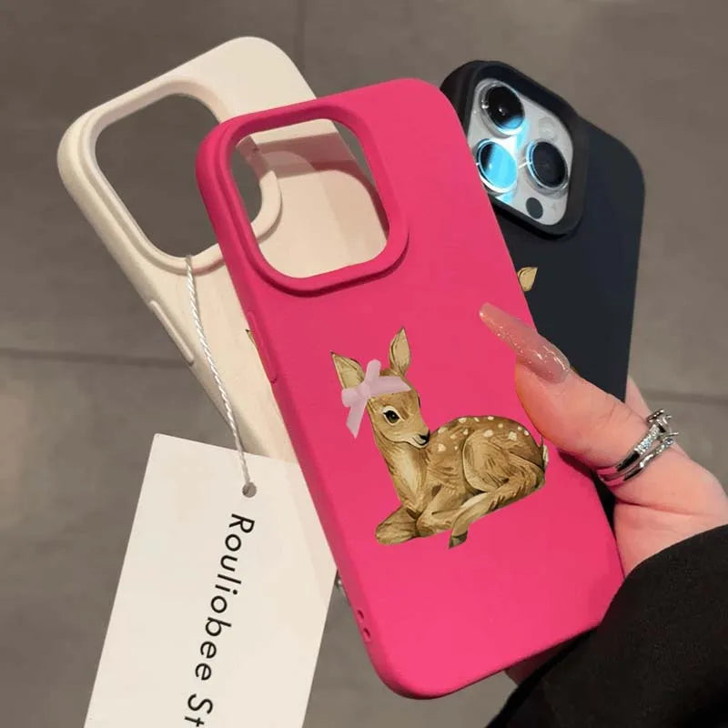 Retro Deer Lychee Pattern Case
