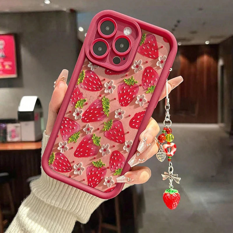 Strawberry Flower Pendant Case