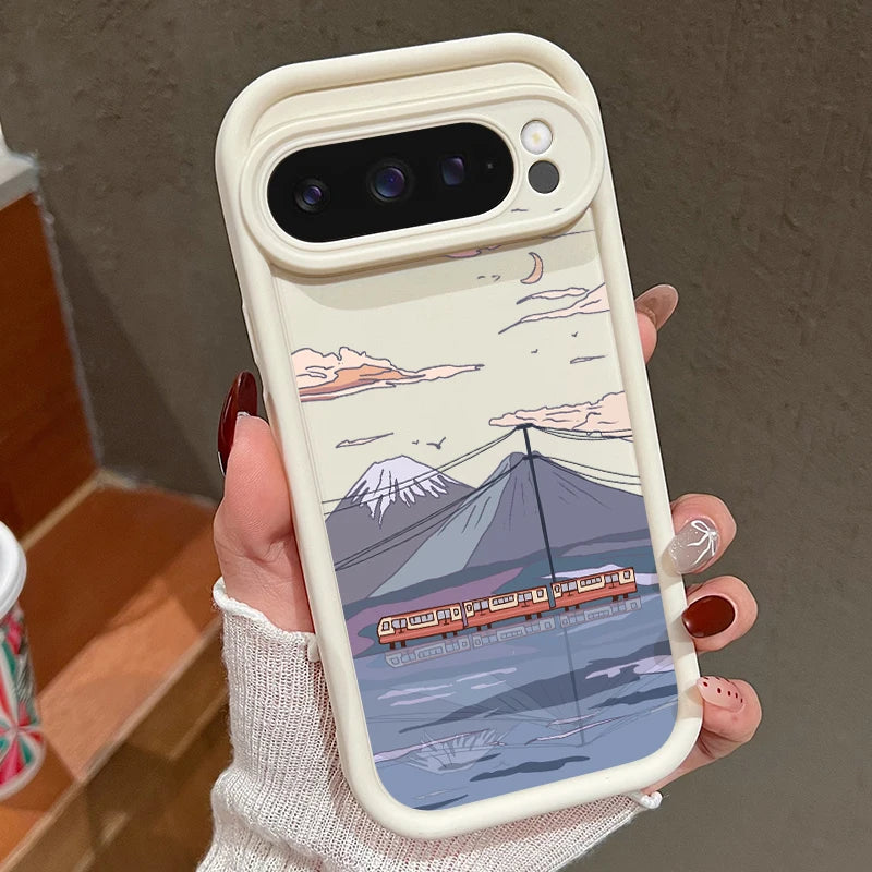 Landscape Pattern Silicone Pixel Case