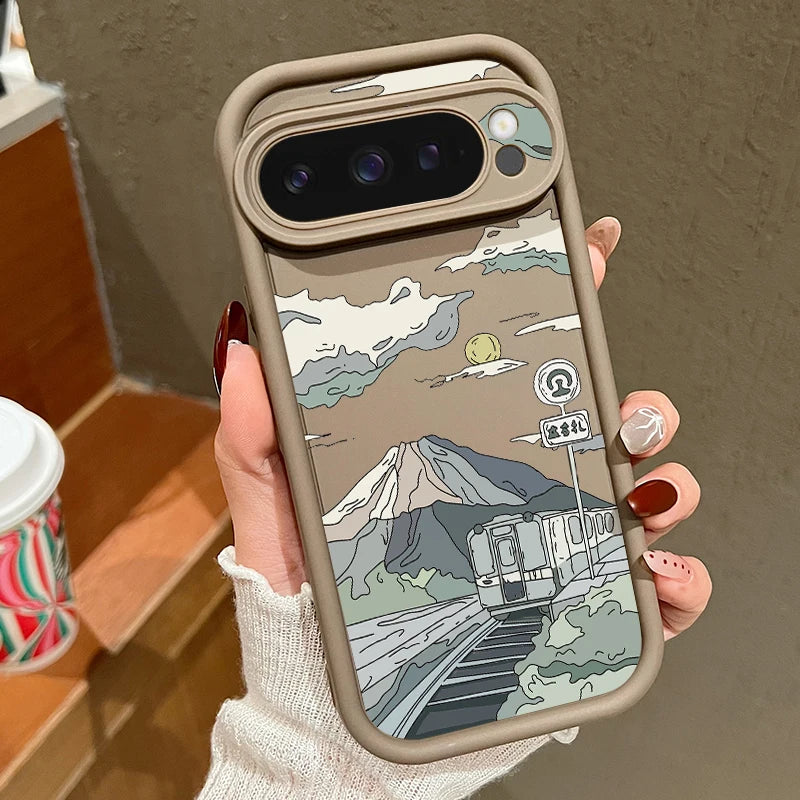 Landscape Pattern Silicone Pixel Case