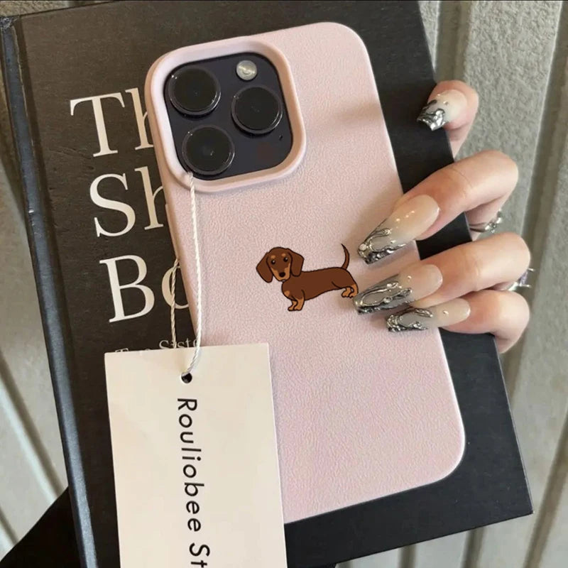 Brown Dachshund Lychee Pattern Case