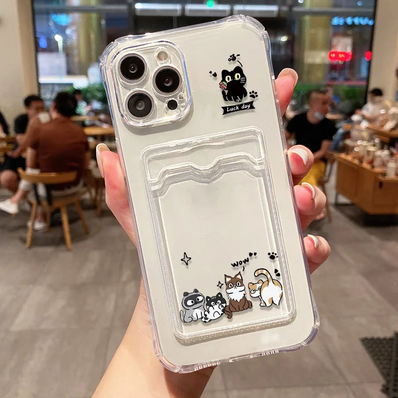 Aesthetic Floral Card Holder Case