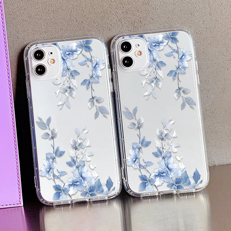 Soft Floral Silicone Clear Case