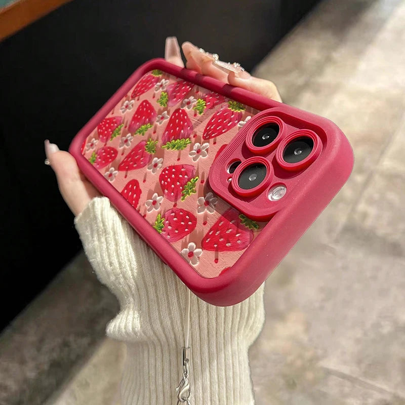 Strawberry Flower Pendant Case