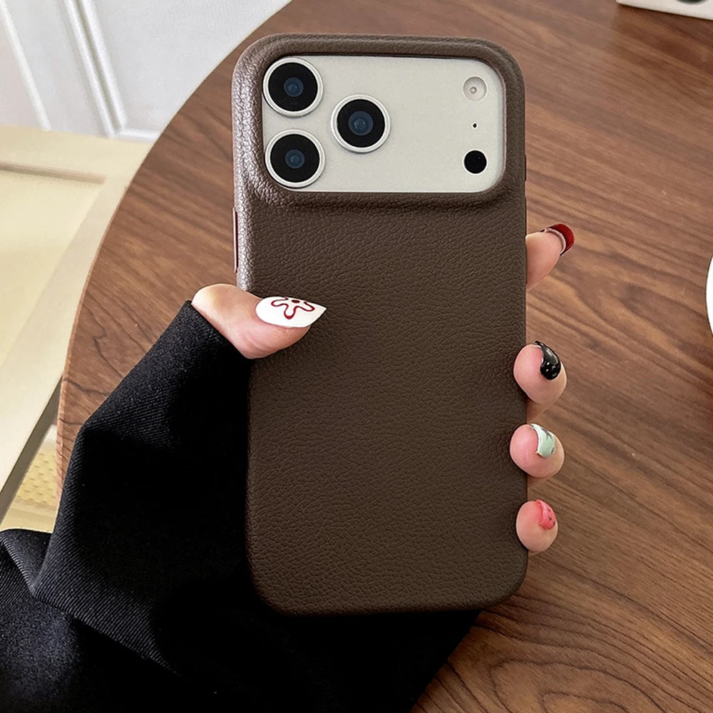 Luxury Leather Texture Grip Case