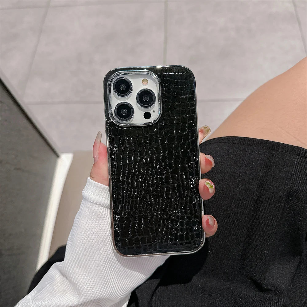 Luxury Croc Gloss Case