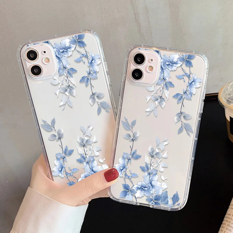 Soft Floral Silicone Clear Case