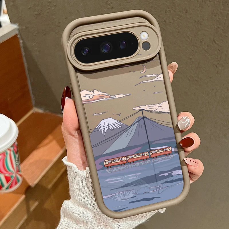 Landscape Pattern Silicone Pixel Case