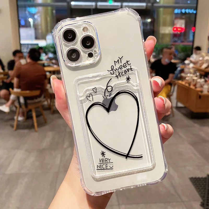 Aesthetic Floral Card Holder Case