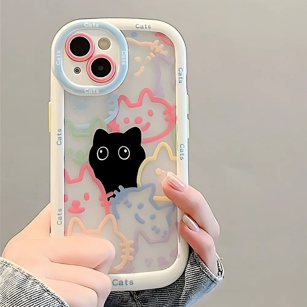 Cute Black Baby Cat Silicone Case