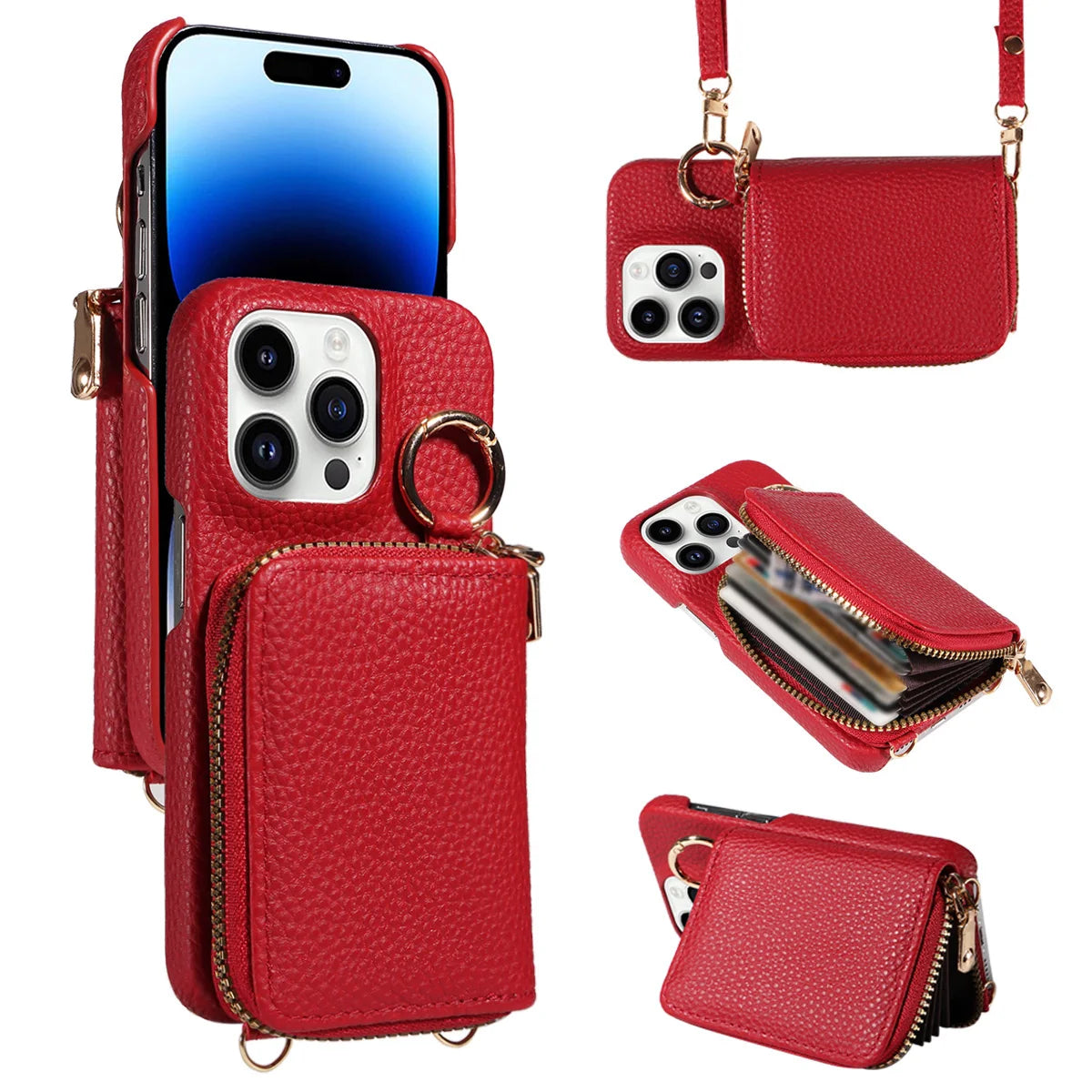 Faux Crossbody Wallet Case