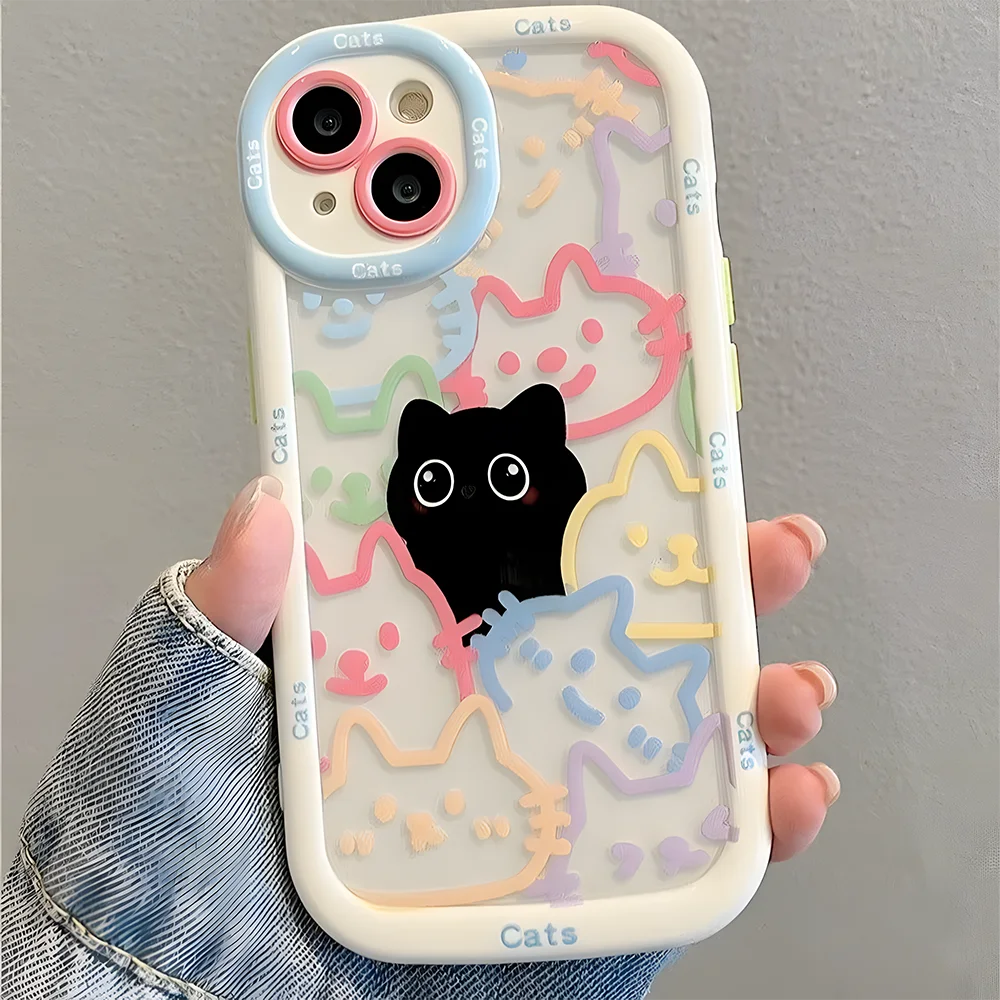 Cute Black Baby Cat Silicone Case