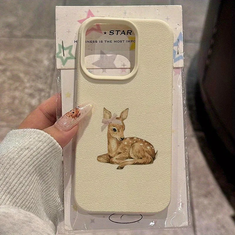 Retro Deer Lychee Pattern Case