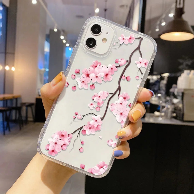 Soft Floral Silicone Clear Case