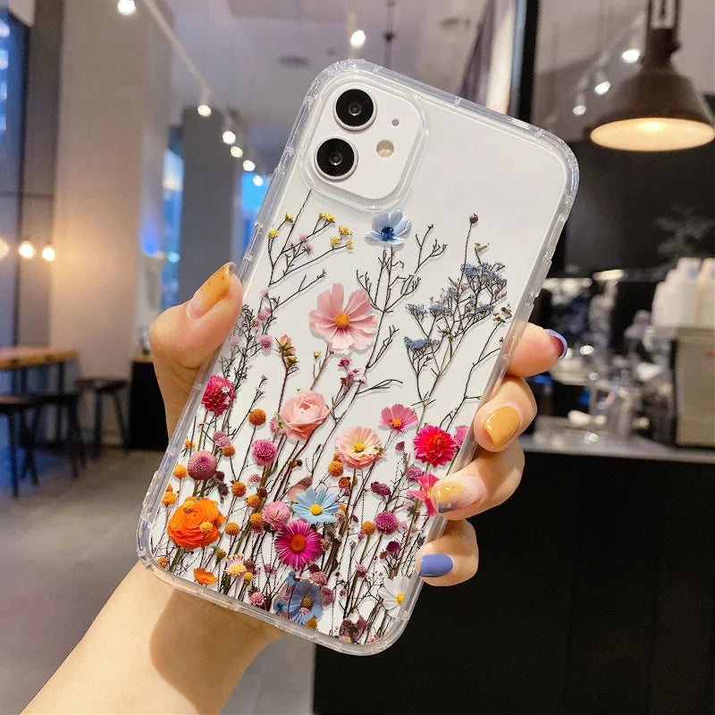 Soft Floral Silicone Clear Case